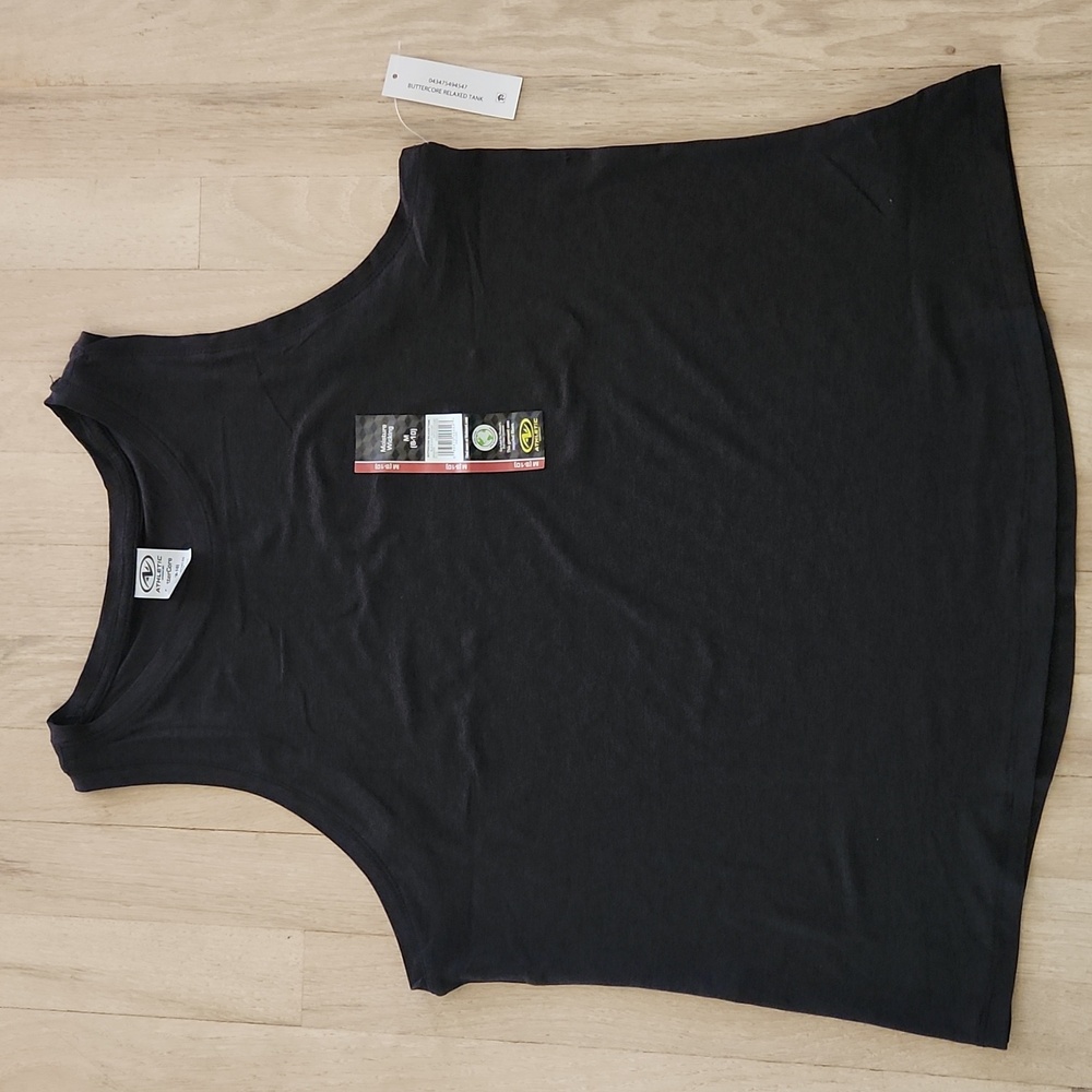 NWT Athletic Works Womens Buttercore Relaxed Performance Active Tank Top Black M - Picture 3 of 7